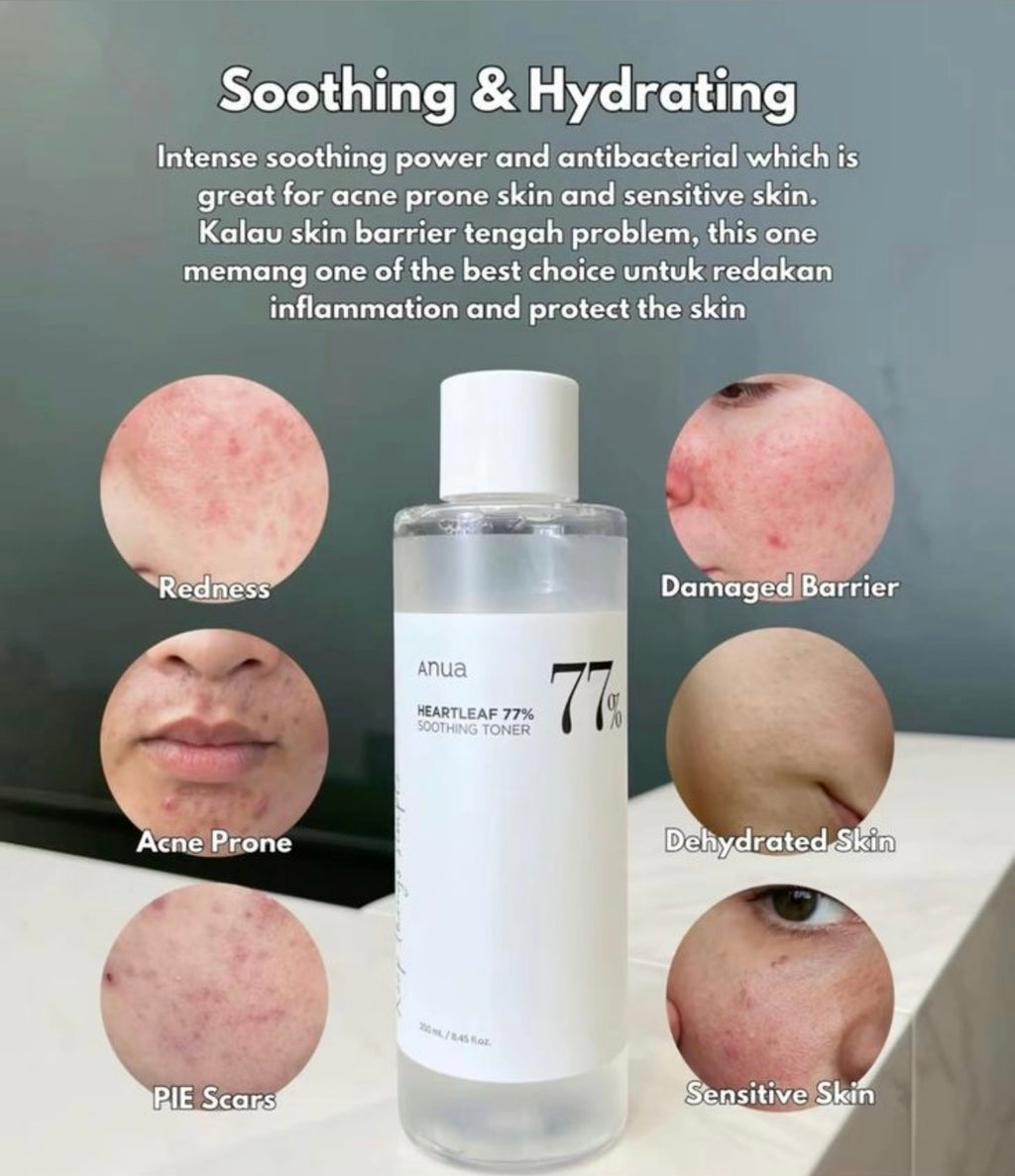 Anua Heartleaf 77% Soothing Toner Calming & Hydrating Redness Relief 40ML