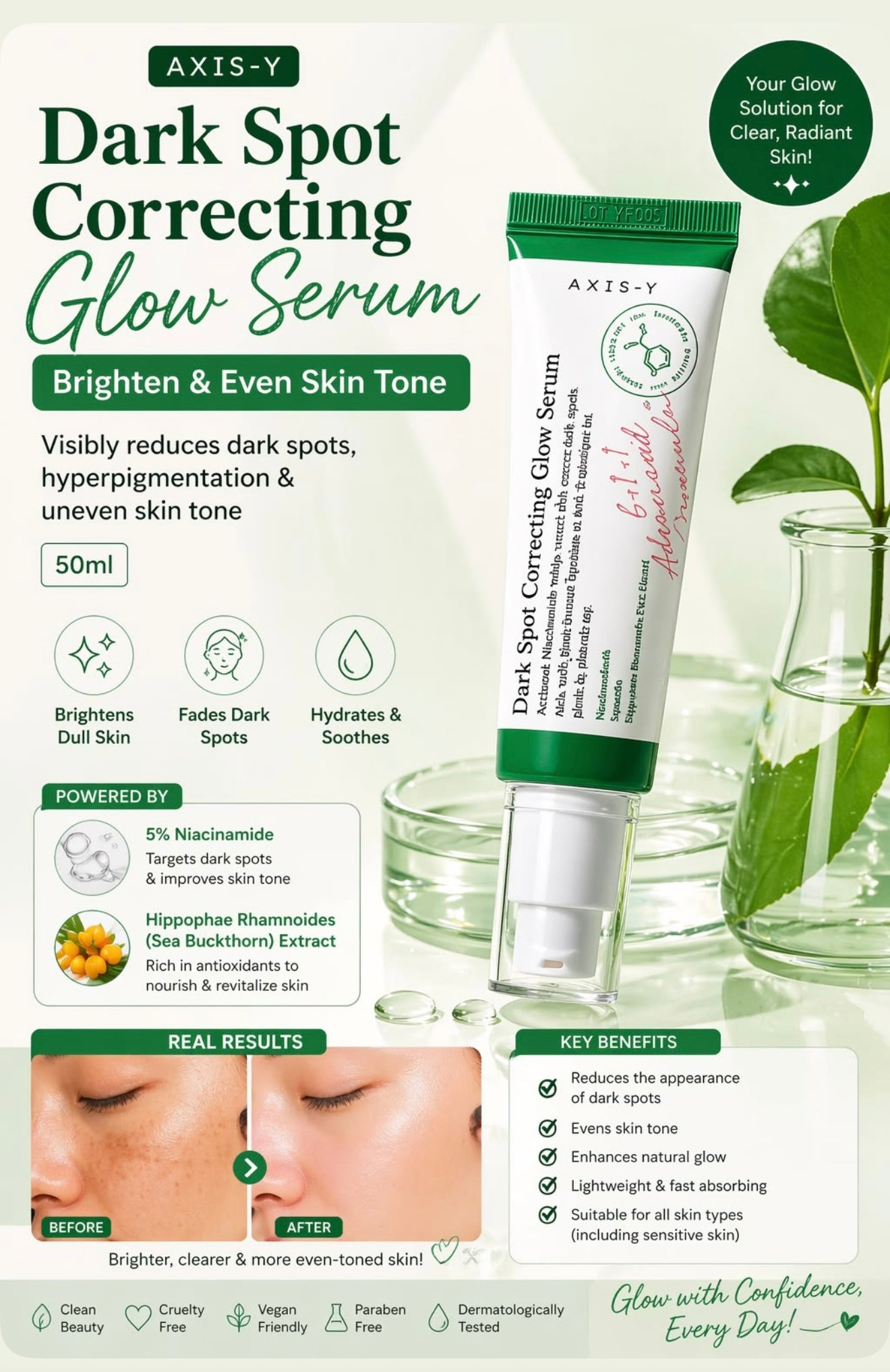 AXIS-Y dark correcting spots viral glow serum